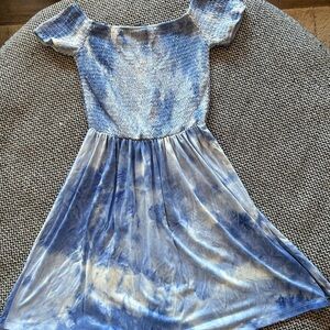 Blue Tie-Dye Kids Dress